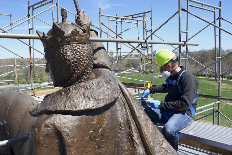 As the Saint Louis statue on Art Hill gets a cleaning, a look at