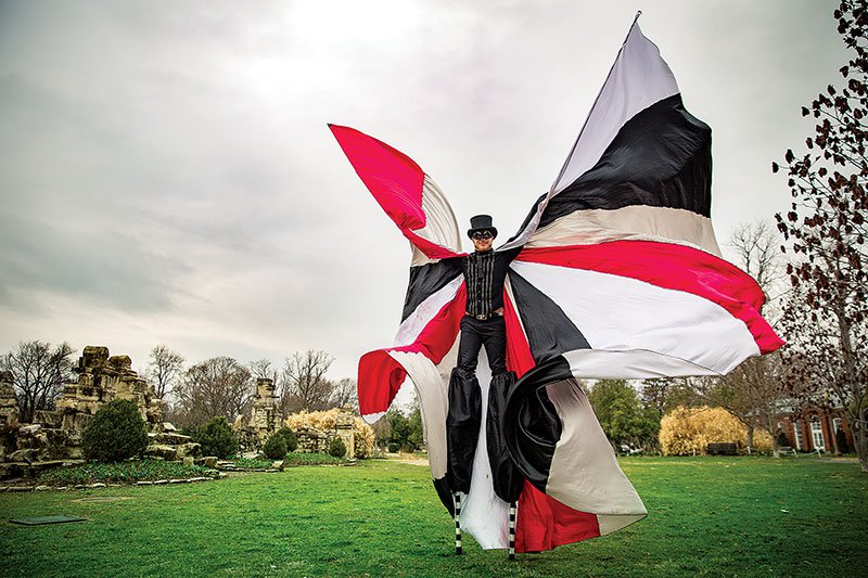 Stiltwalker and fire juggler Karson Kelley is teaching St. Louis not to be afraid