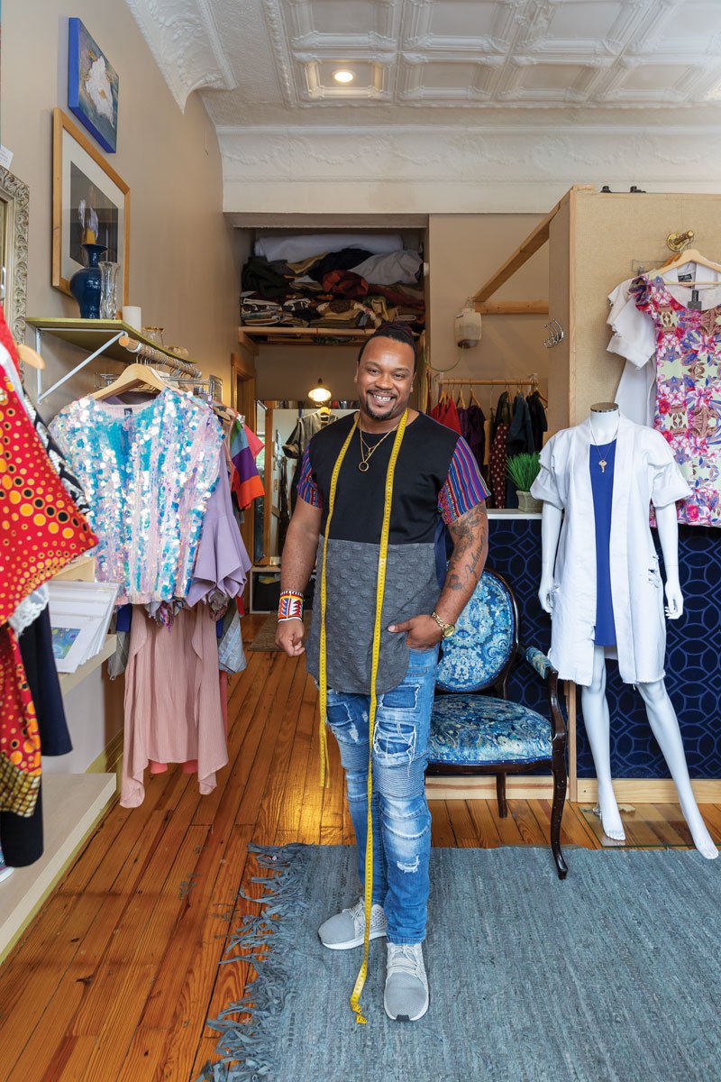 Brandin Vaughn makes clothing by hand in his Cherokee Street shop