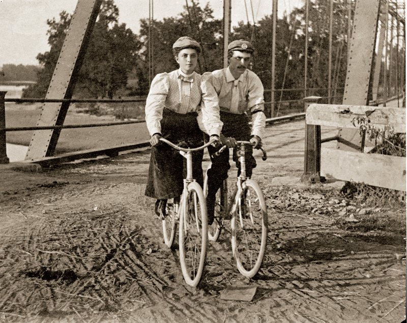 Cycling over the Meramec in Fenton in 1897