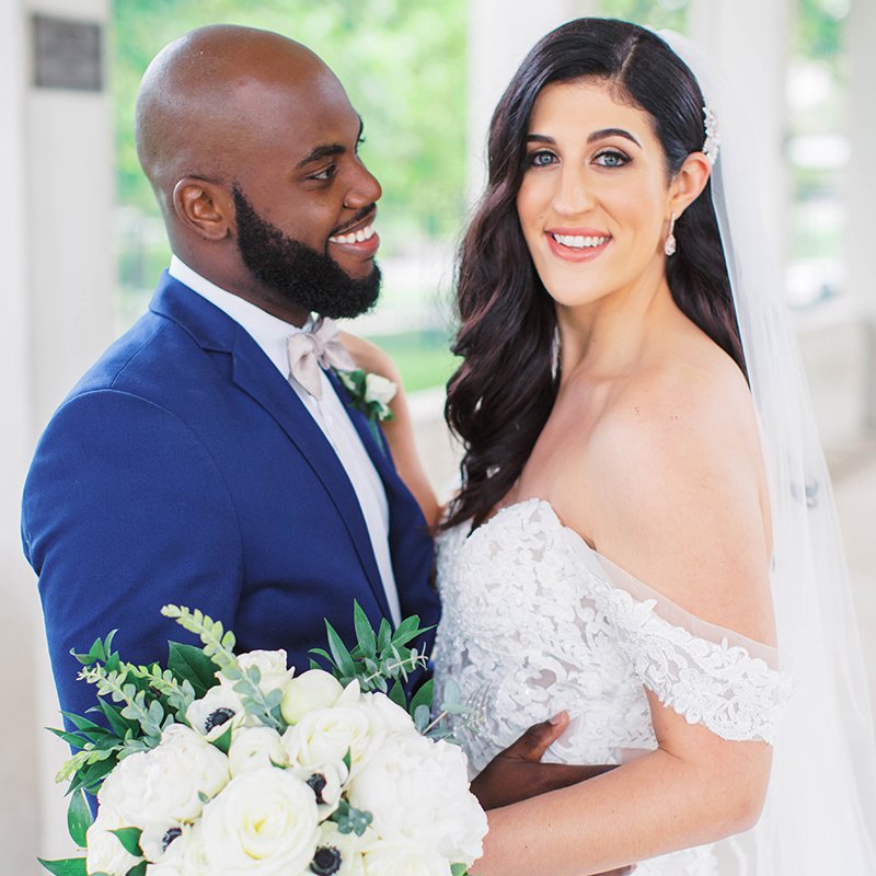 One bride transforms New Town Chapel and The Caramel Room with simple yet lush white florals and eucalyptus